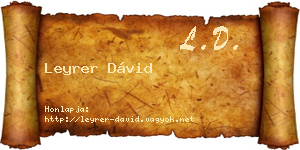 Leyrer Dávid névjegykártya